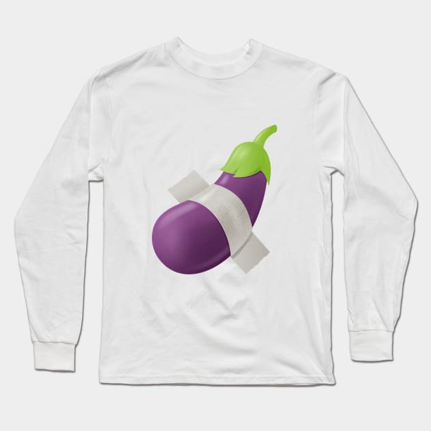 Duct Tape Eggplant Long Sleeve T-Shirt by zoljo